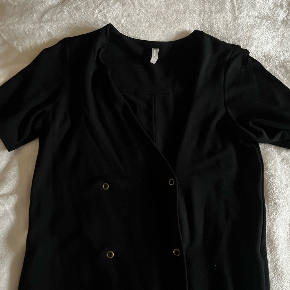 Black Short Sleeve Blazer
